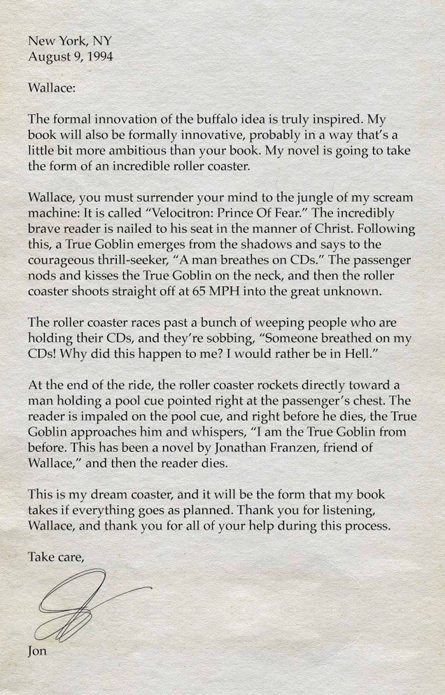 Illustration for article titled Amazing: Check Out These Letters Between Jonathan Franzen And David Foster Wallace